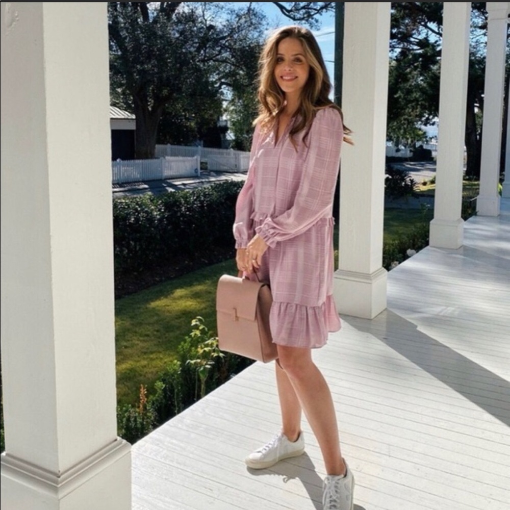 Gal Meets Glam Pink Dress with Ruffles
